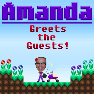 Amanda Greets the Guests!