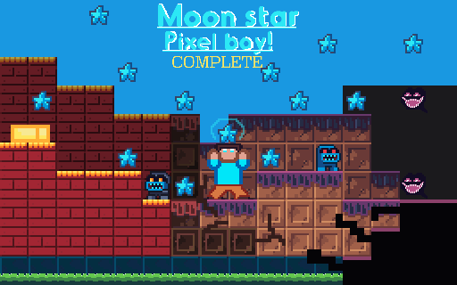 moon star pixel boy