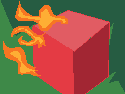 Cube Red Flame