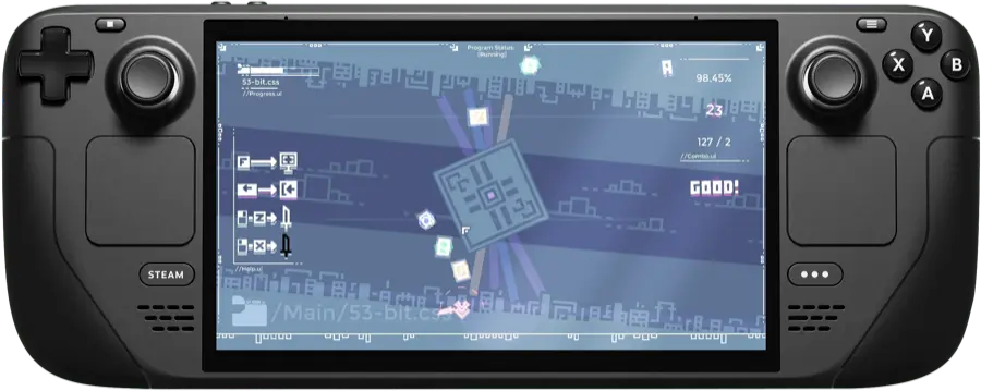Parse-O-Rhythm running on the Steam Deck